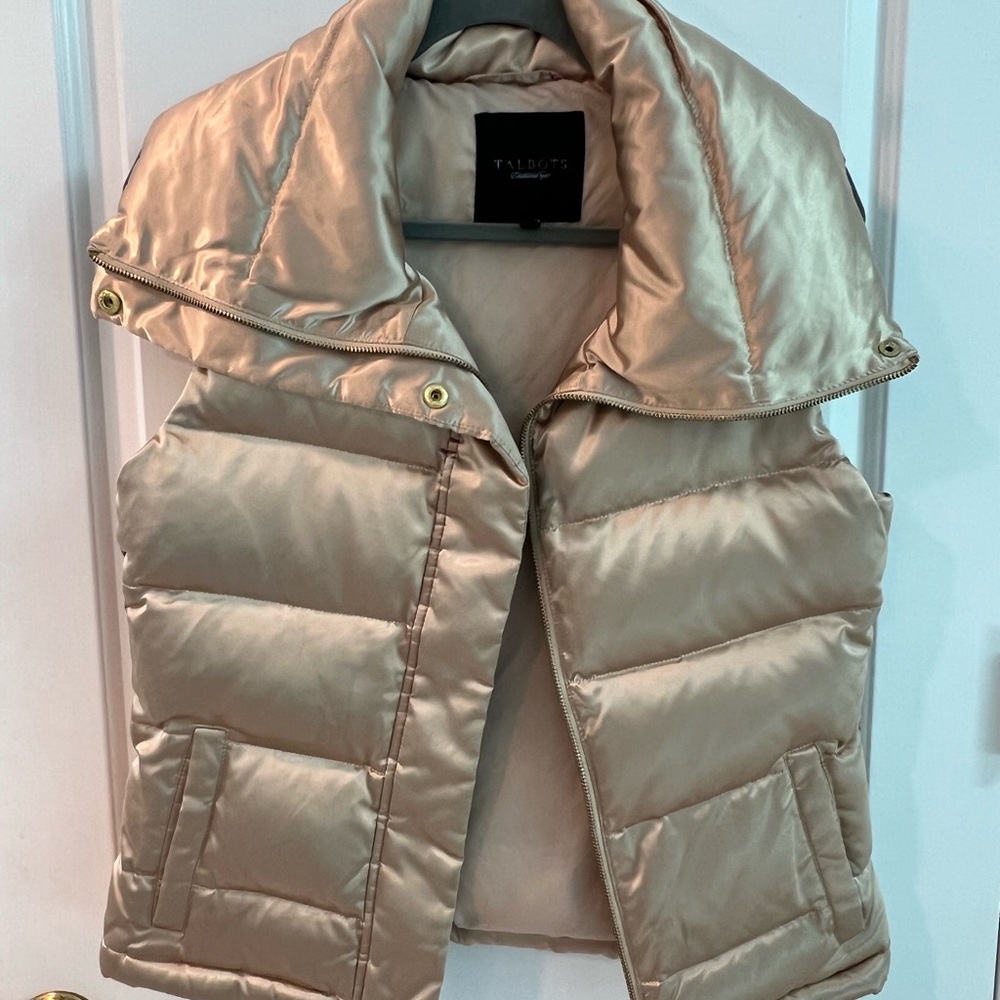 Talbots Women's Shimmering Gold Puffer Vest